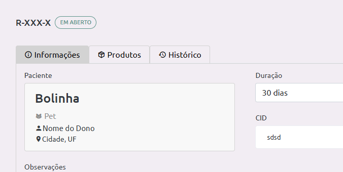 Receita para pet