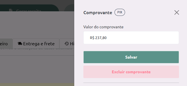 Excluir comprovante